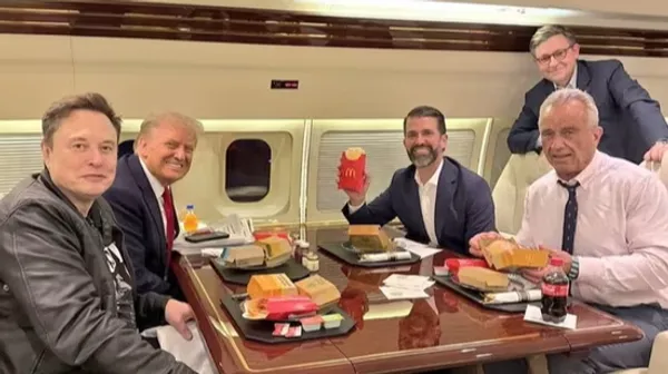 ​RFK Jr Mocked Over ‘MAHA’ Hypocrisy as He Joins Trump for a McDonald’s Meal on Private Jet