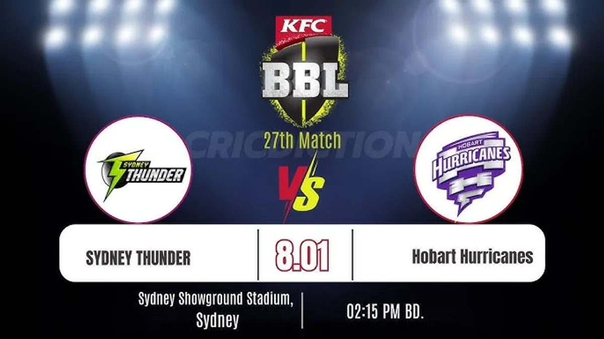 Hobart Hurricanes vs Sydney Thunder: Tim David’s Explosive Knock Leads Hurricanes to Victory