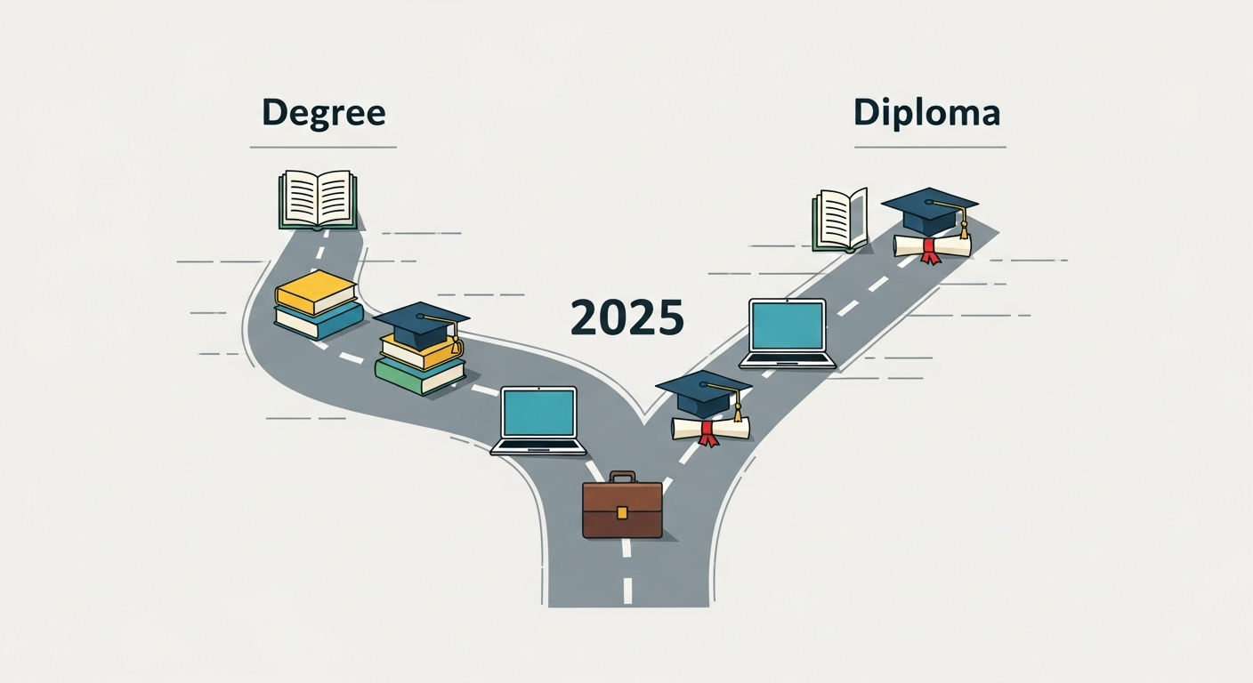 Degree vs Diploma in 2025 career choice courses illustration