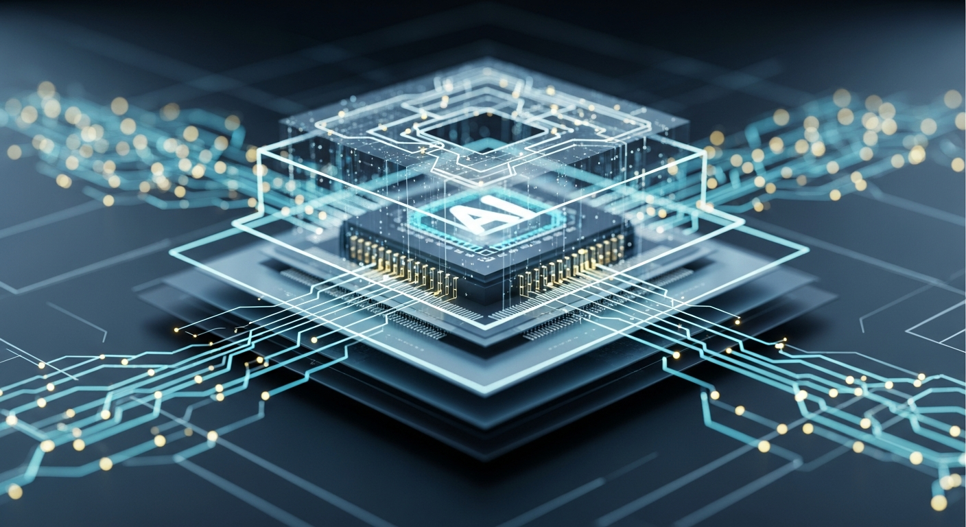 Visual illustration of an AI model being secured with layered digital protection, featuring neural network patterns and glowing data circuits.