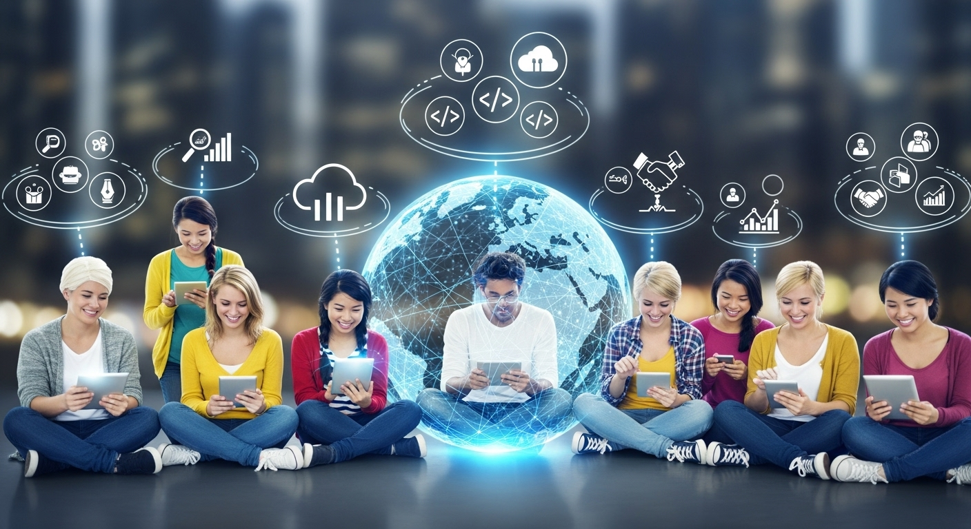 Right before the “Top Categories for Upskilling in 2025” section to visually show the diversity and inclusivity of online education.