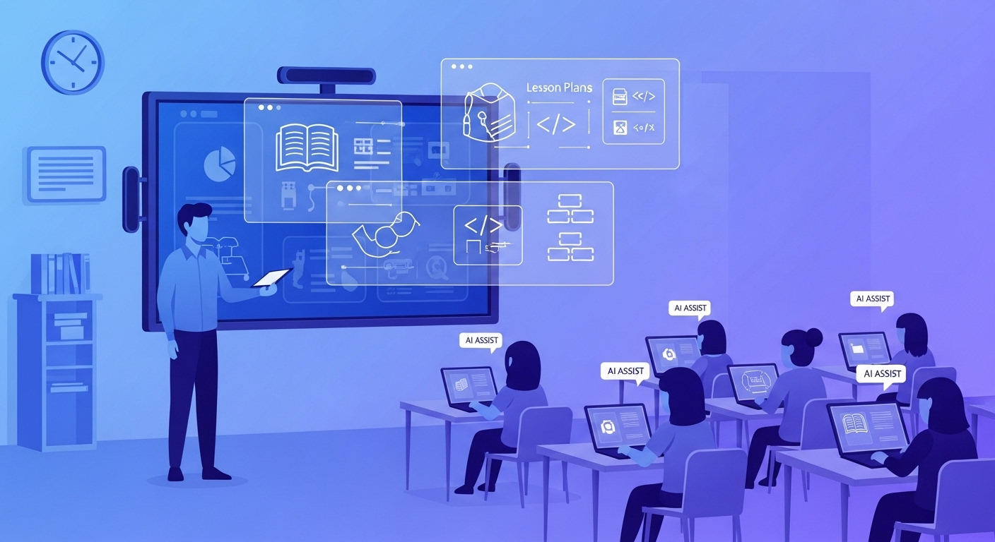 AI tools empowering teachers in classrooms with lesson planning and smart education technology in 2025