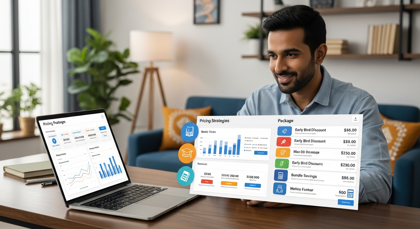 Tutor analyzing pricing strategies for online courses