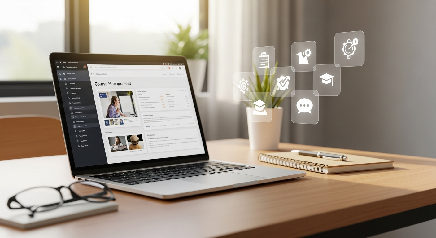 Laptop opened on the table 