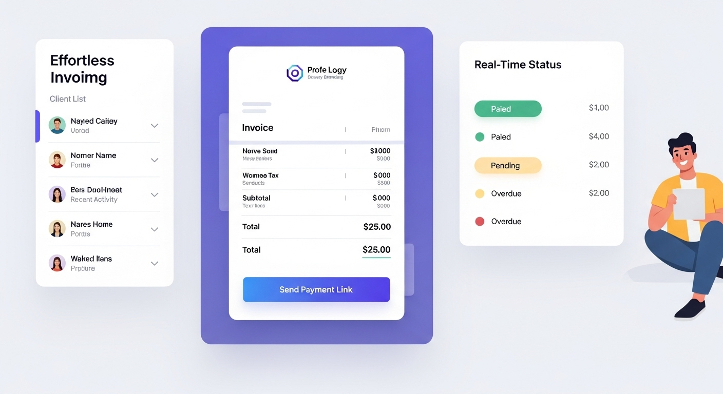 Modern invoicing software dashboard with automated billing features for small businesses