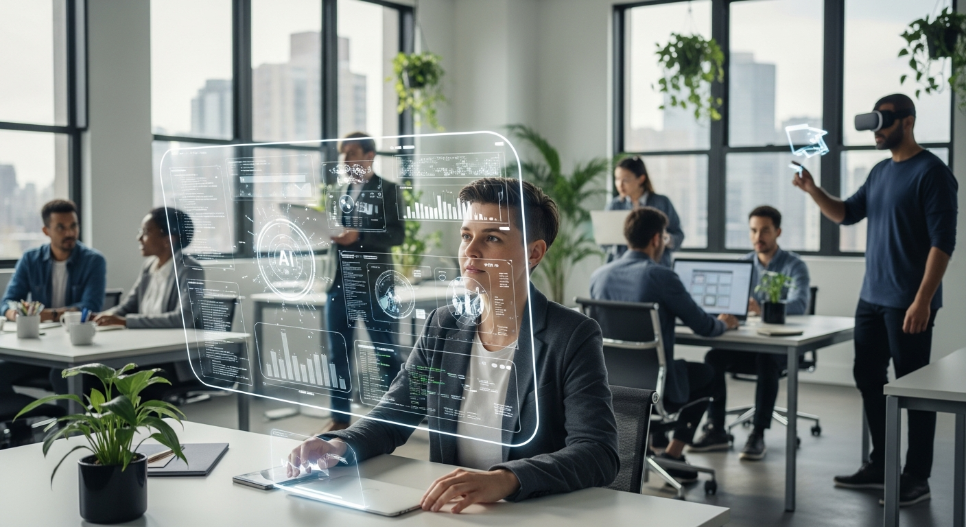 Collaborating with AI in modern office