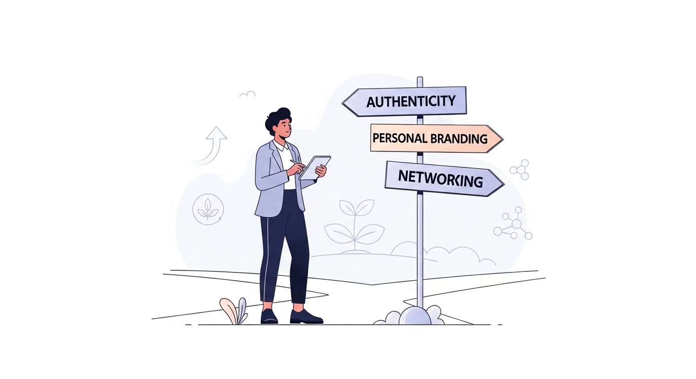 Personal branding and online presence building — authentic self-promotion through branding, networking, and content creation.