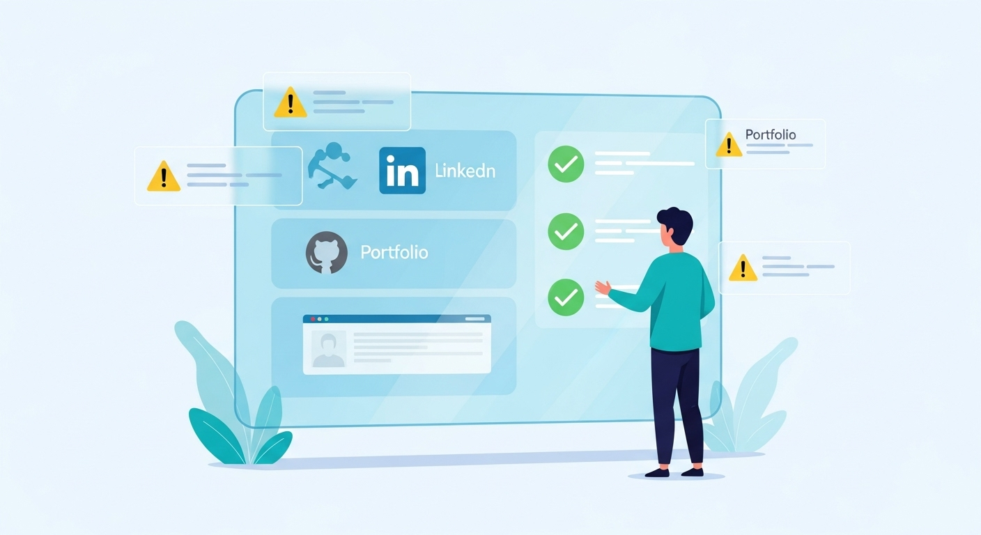 Illustration of digital identity transparency with clear and hidden professional profiles representing trust and openness.