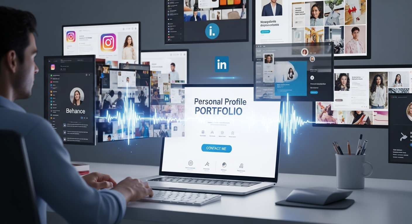 freelancer consolidating social links into one professional website