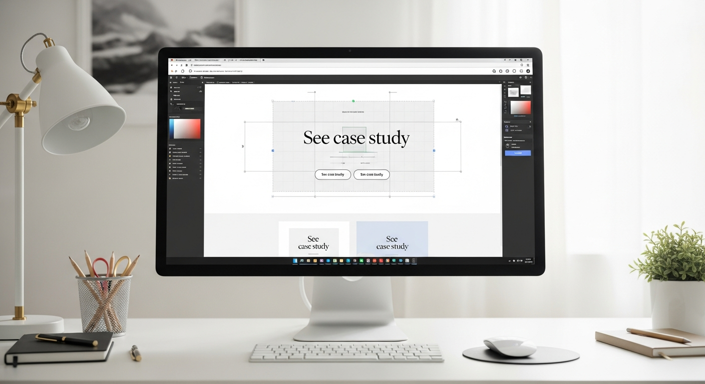 portfolio layout design details with clear typography spacing and color hierarchy