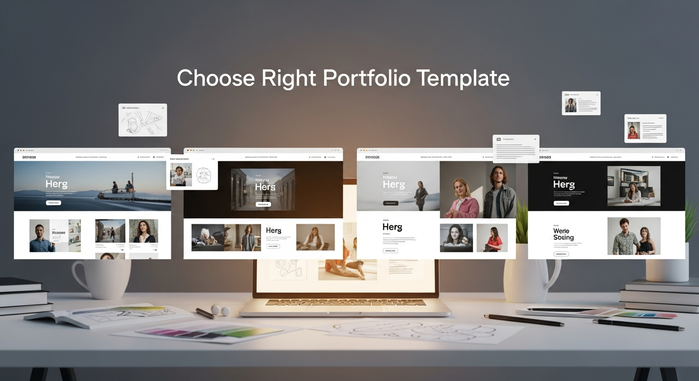 Minimal Portfolio template showing on laptop screen