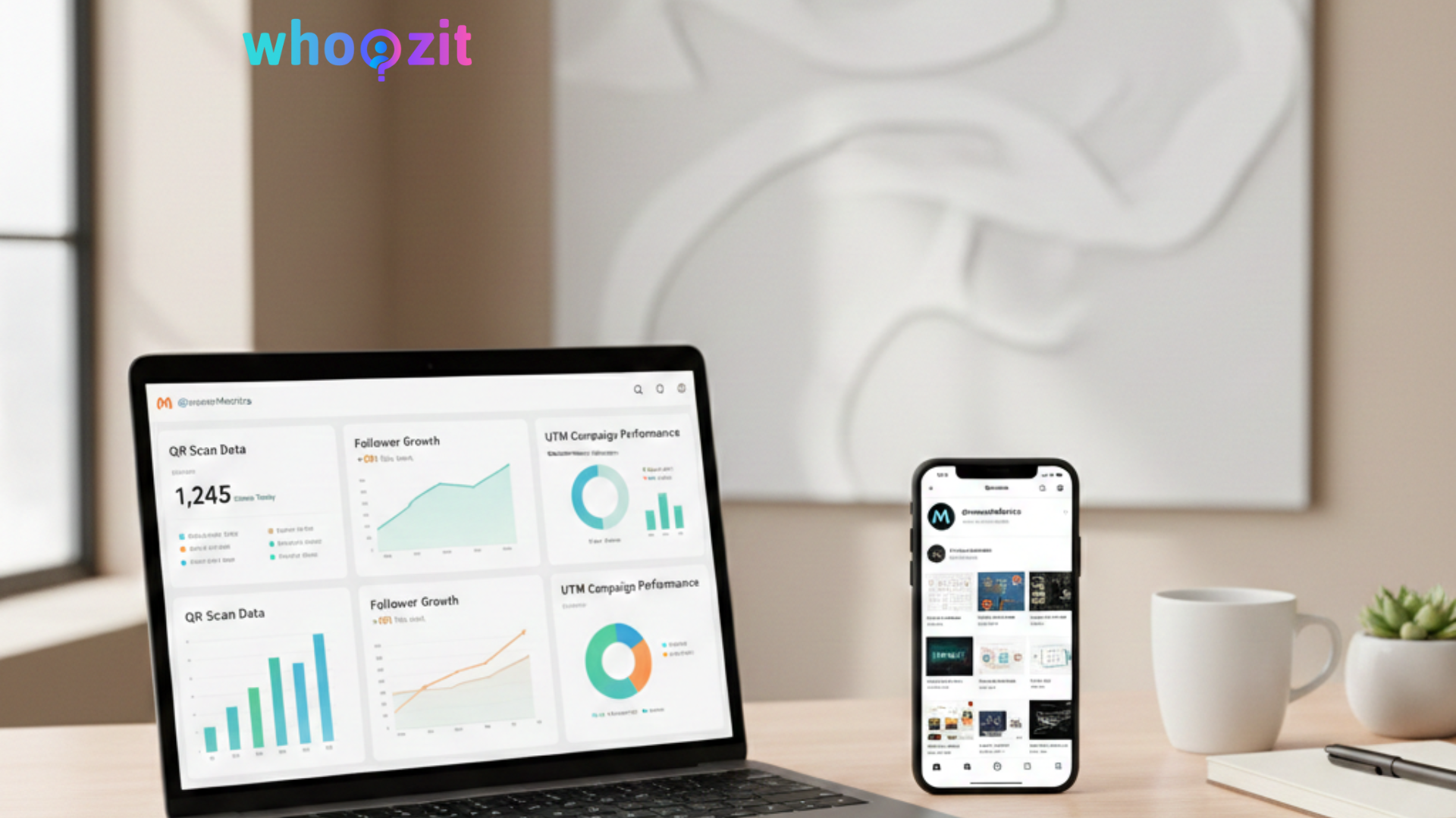 QR code scan analytics and follower growth data