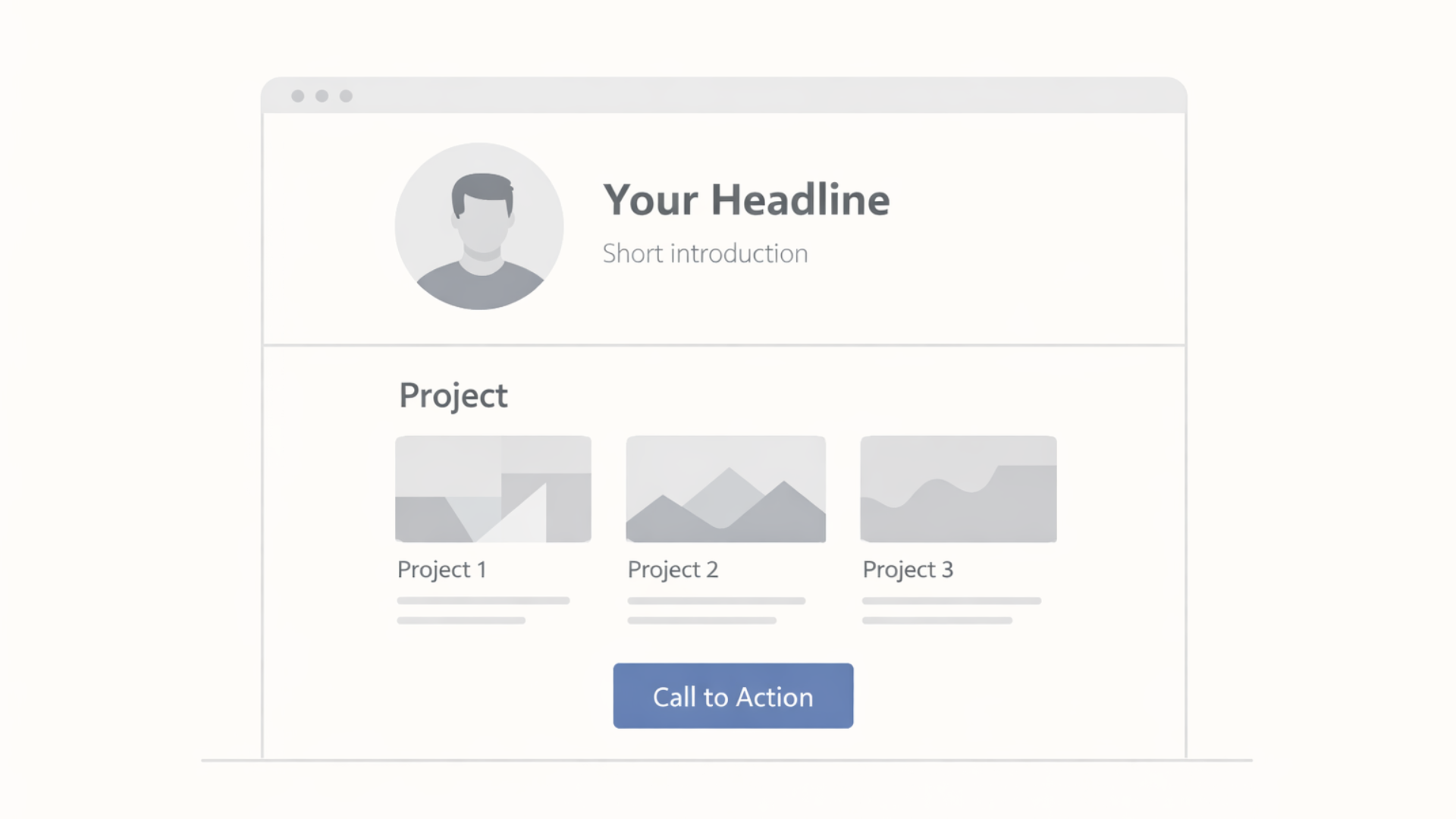 Simple personal website structure with hero, projects, and contact section