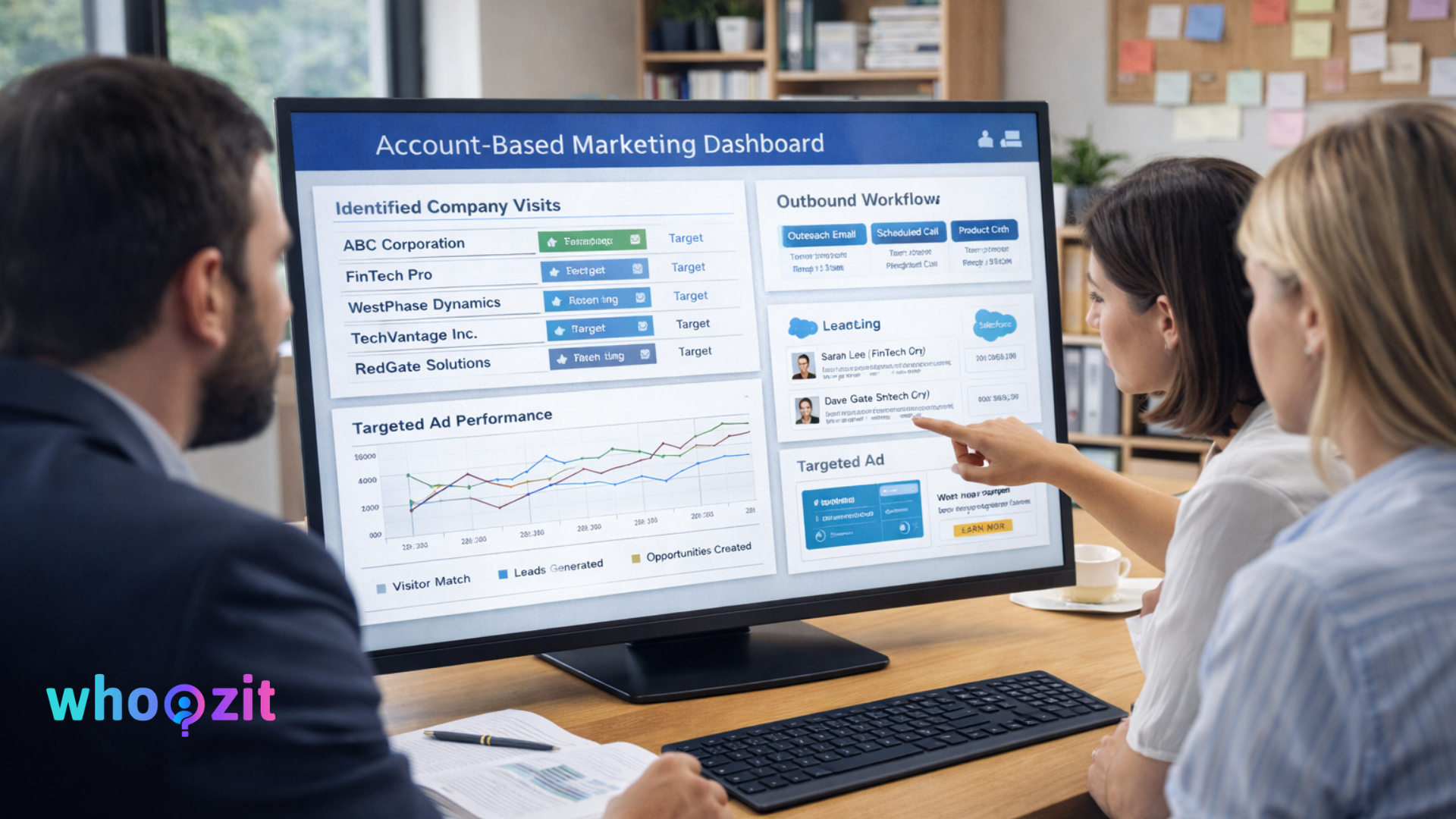 Account based marketing strategy using website visitor identification and intent data to drive demo bookings.