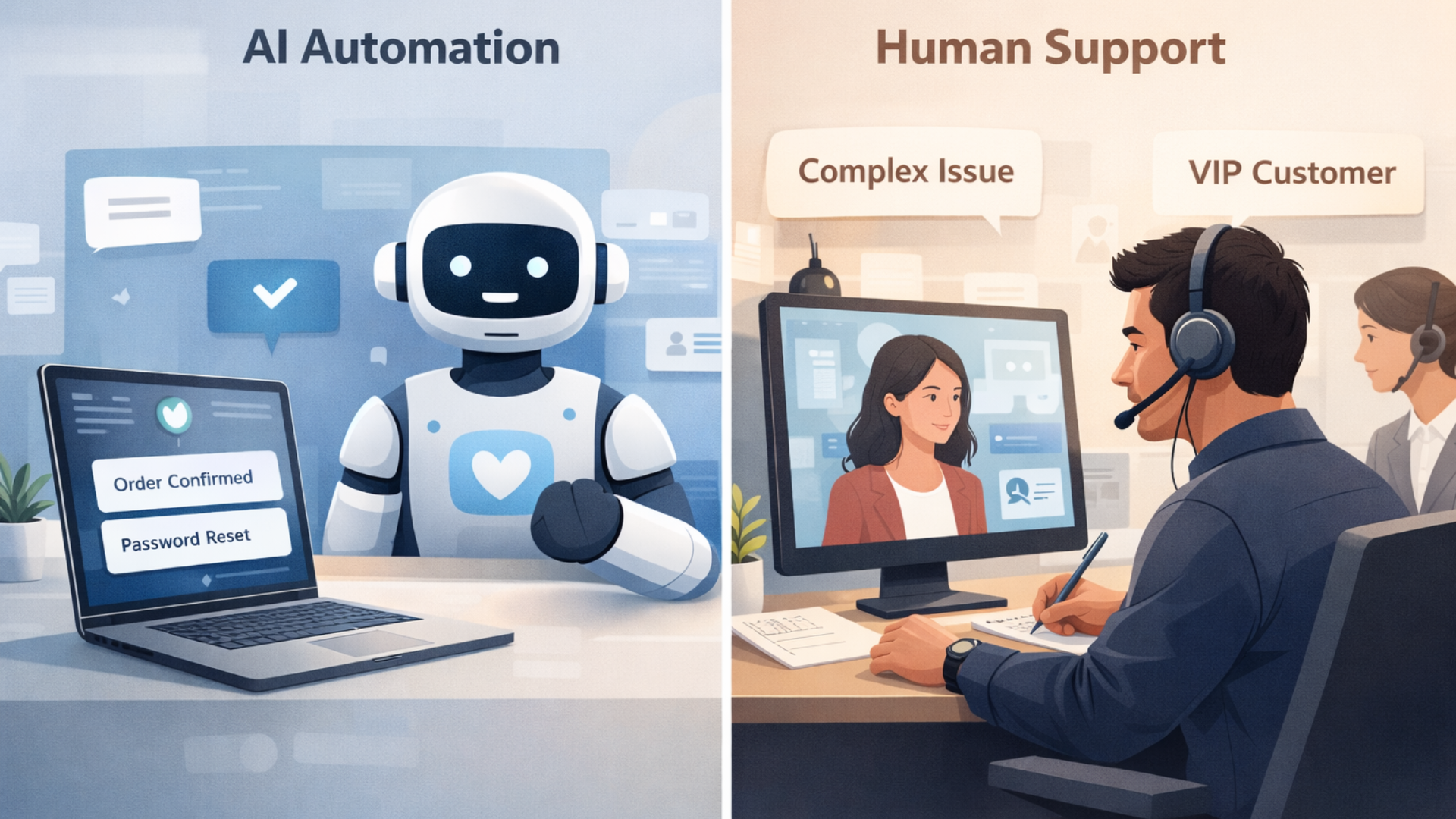 Human in the loop AI customer support combining automation and expert agents